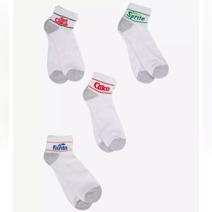 Classic Coca Cola Soft Drinks Assorted Logo Crew Socks. 5 Pack. Unisex. NWT.